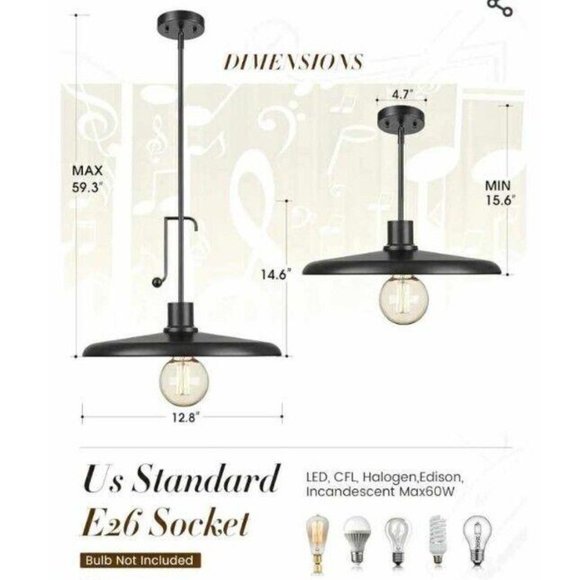 Black And Gold Pendant Light One Light Barn Pendant Lighting - Picture 4 of 8